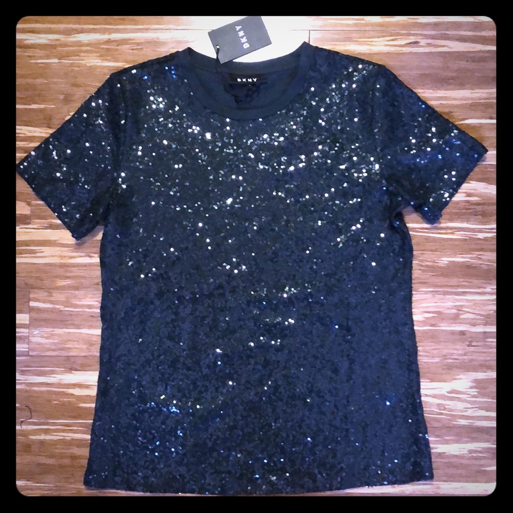 DKNY Sequin Crew-Neck T-Shirt